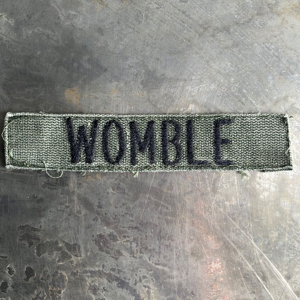 WOMBLE Embroidered Vintage ‘Army Green’ Military name tape patch WOMBLE